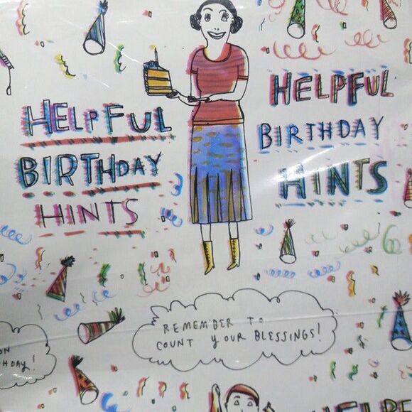 Vintage American Greetings Helpful Birthday Hints Gift Wrap Sheets-Funny-NEW - Picture 5 of 7